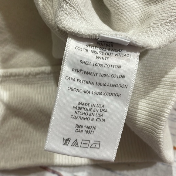 Re/done INSIDE OUT VINTAGE WHITE 90S CROP SWEATER - Picture 8 of 9